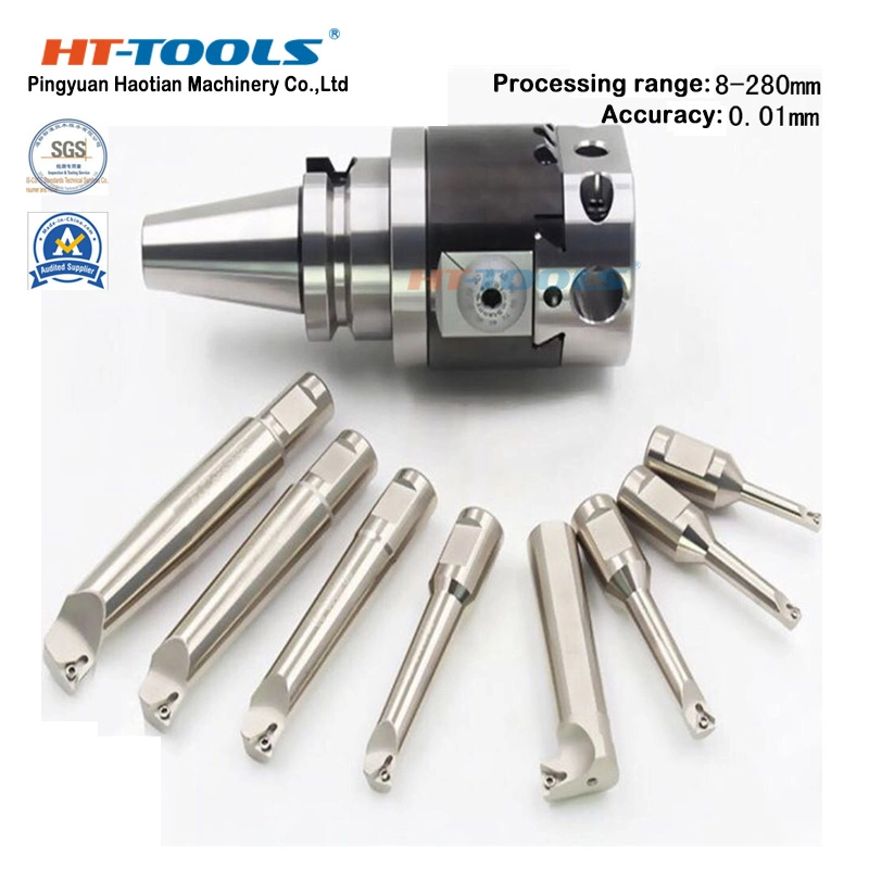 Hot Sell High Precisionbt30 Bt40 Bt50 Sk40 Hsk63 Hsk100 Sk50 Nt40 Nt50 Micro Boring System Nbj16 Sk40 Nbh2084 Boring Head Set for CNC Boring Machine