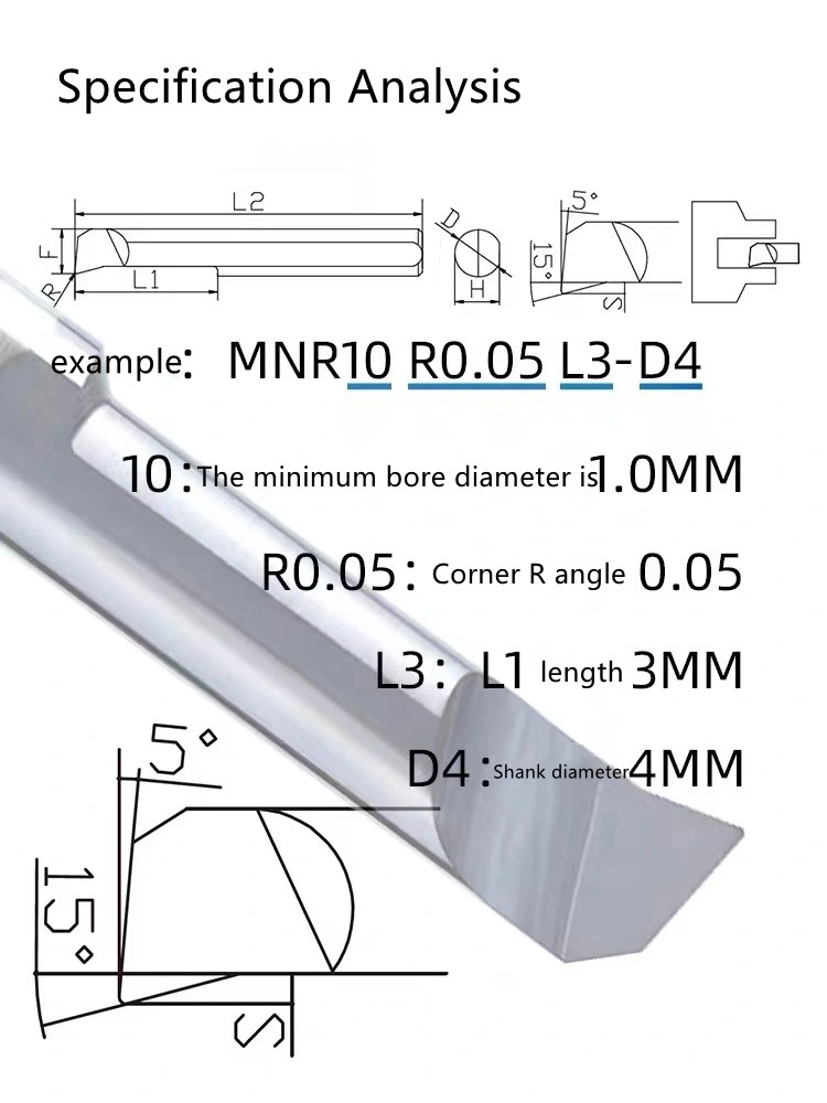 Wyk Accept Customized Solid Mini Boring Bar Metal Machine Small Bore Turning Cutter Carbide Micro Boring Tools for CNC