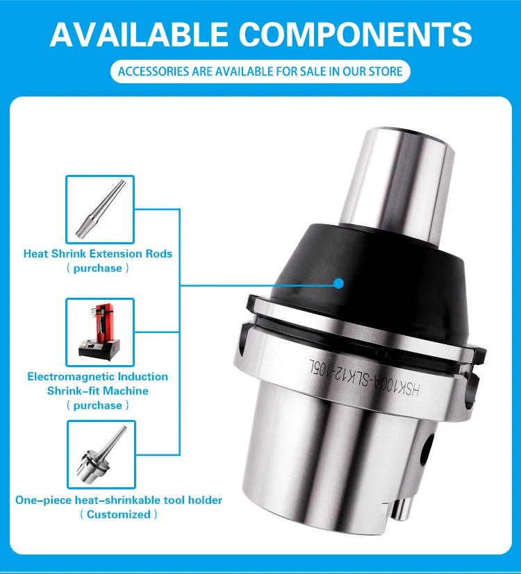 CNC Machine Tool Holder Shrink Fit Tool Holder CNC Tool Holder Hsk Collet Chuck Bt30/40/50 Slk Shrink Fit Tool Holder